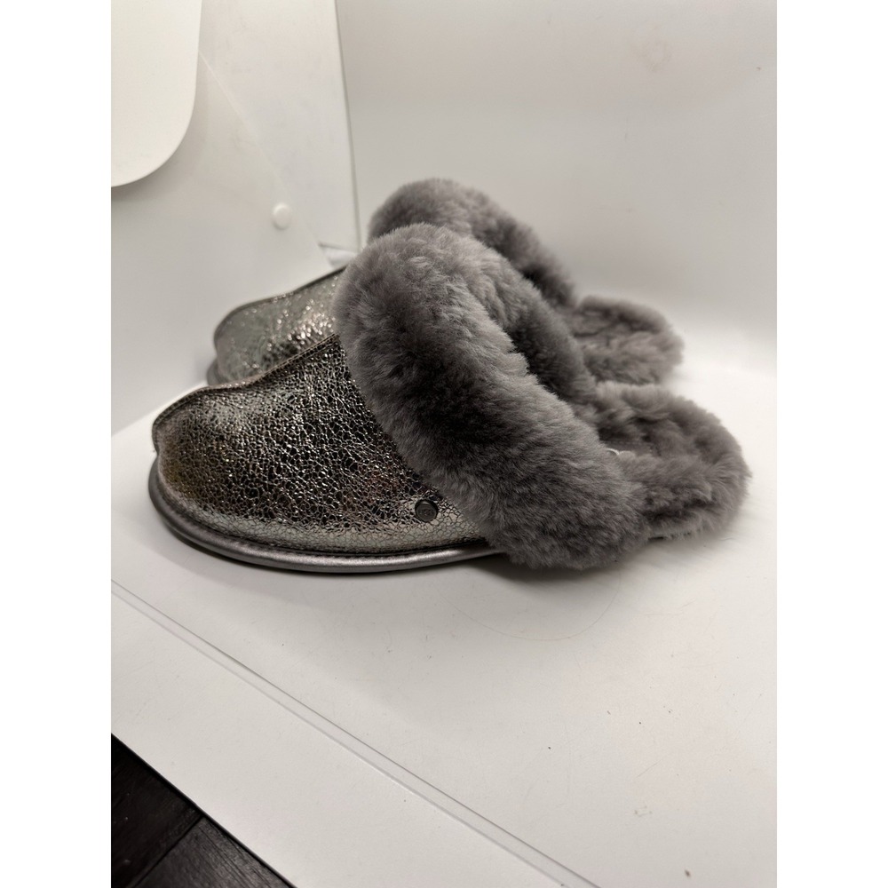 UGG Scuffette II Metallic Sparkle Gunmetal Gray Slippers Women's Size 8 - Picture 3 of 8